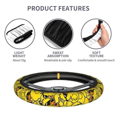 KUOAICY Duck Print Steering Wheel Cover 15 Inch | Breathable Neoprene Car Accessory thumbnail 2