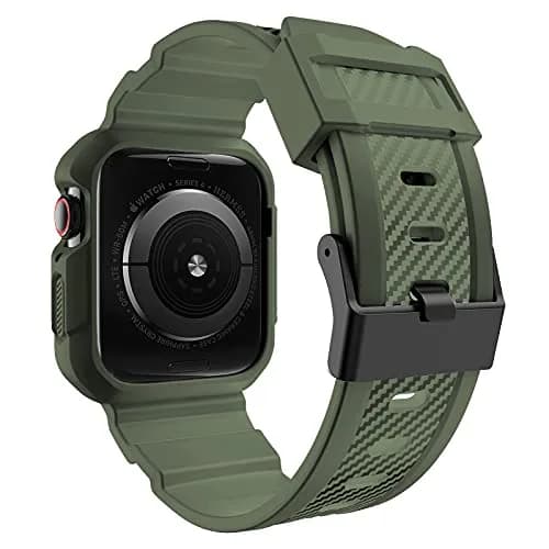 OROBAY Shockproof Rubber Band with Case for Apple Watch 45mm/44mm/42mm | Military Style thumbnail 2