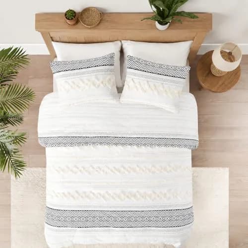 Hyde Lane King Size Comforter Set, Boho Tufted Ivory | All-Season Cotton & Down-Alternative thumbnail 5