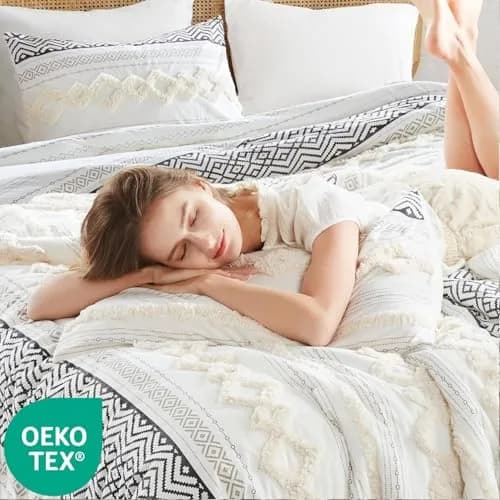 Hyde Lane King Size Comforter Set, Boho Tufted Ivory | All-Season Cotton & Down-Alternative thumbnail 2