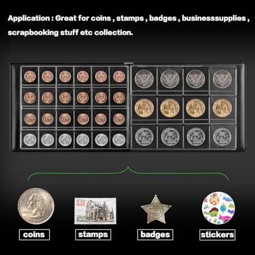 GWCASE 312-Pocket Coin Album for Collectors & Kids, 2-Sided Display, Blue | Classic PU Cover thumbnail 2