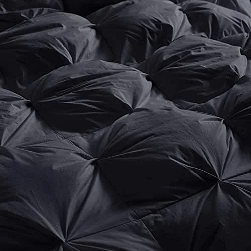 EGYPTIAN BEDDING Luxurious Black Pinch Pleat Down Comforter 120x98 | Oversize King, Egyptian Cotton, RDS Certified thumbnail 3