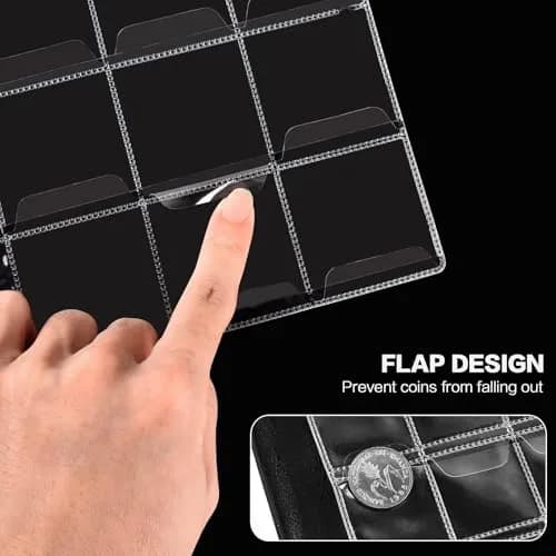 GWCASE Coin Collection Book Holder Albums for Collectors, 312 Pockets | Classic Black Display Album thumbnail 4