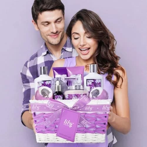 LILY ROY 17-Piece Spa Gift Set | Lavender Lilac Scent, Reusable Basket, Sulfate-Free, Cruelty-Free, Perfect for Women thumbnail 7