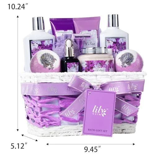LILY ROY 17-Piece Spa Gift Set | Lavender Lilac Scent, Reusable Basket, Sulfate-Free, Cruelty-Free, Perfect for Women thumbnail 8