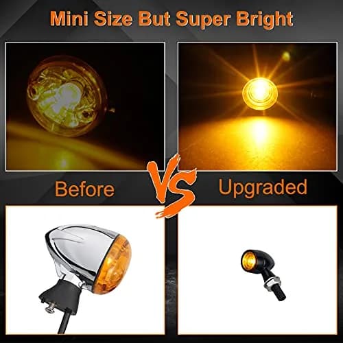 QUASCO Mini LED Motorcycle Turn Signal Lights with 8mm Mounting Bolt | Amber Light, Universal Fit for 12V DC Systems thumbnail 4