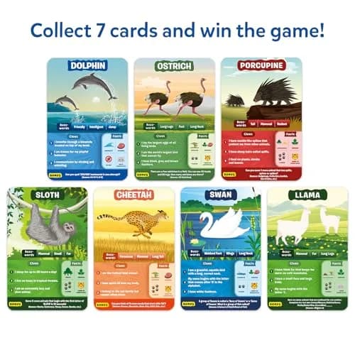 Skillmatics Guess in 10 Animals Megapack Trivia Card Game | Educational Board Game for Kids Ages 6+ thumbnail 5