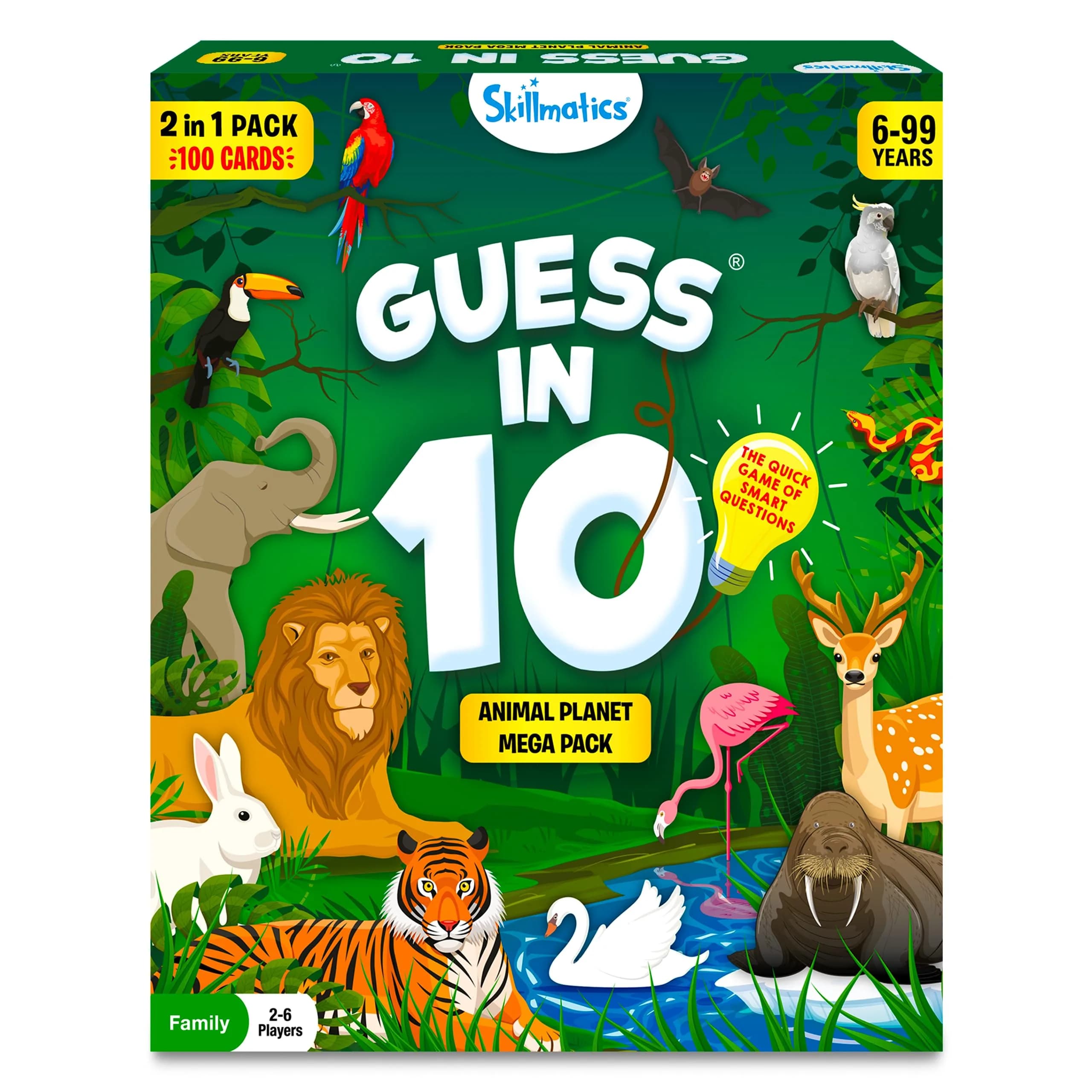 Skillmatics Guess in 10 Animals Megapack Trivia Card Game | Educational Board Game for Kids Ages 6+