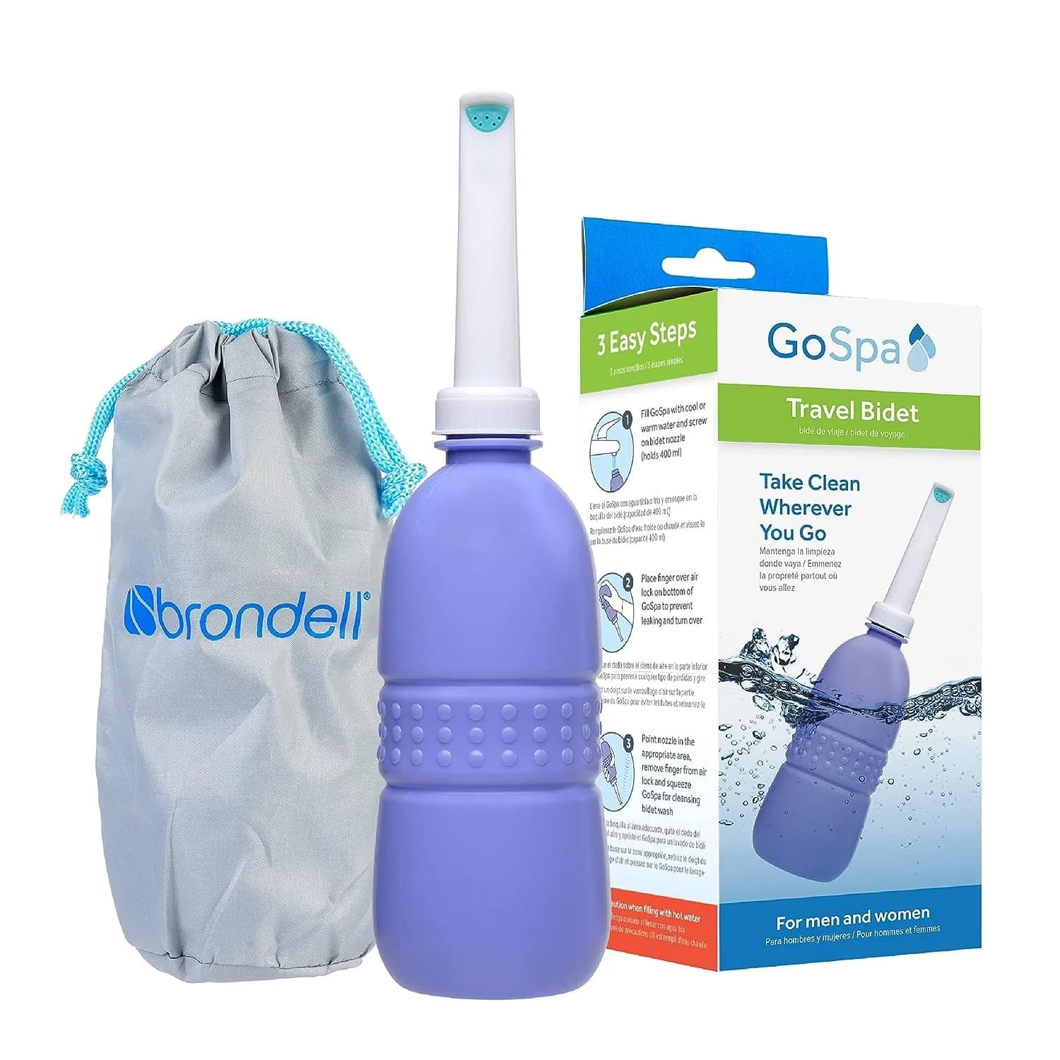 Brondell GoSpa Travel Bidet GS-70 400ml (13.5 Fl Oz) | Portable Peri Bottle for Postpartum & Perineal Care - main product image