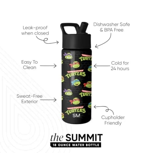 Simple Modern TMNT Kids Water Bottle & Toddler Cup 18oz | Spill Proof, Insulated Stainless Steel, BPA-Free thumbnail 2