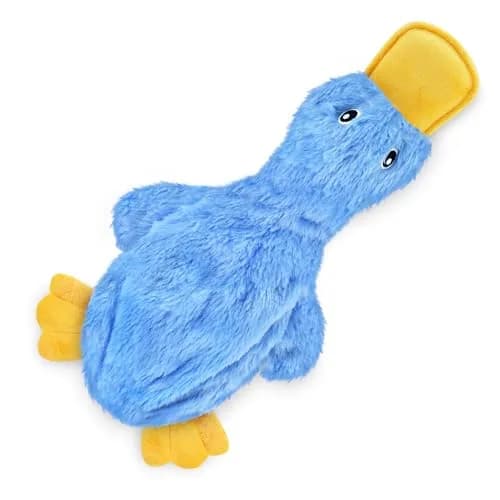 Best Pet Supplies Bunny Buddy Squeaky Plush Dog Toy - Mauve, Small | Stimulating, Durable & Enriching for Small & Medium Breeds — Crinkle Duck (Blue) / Large