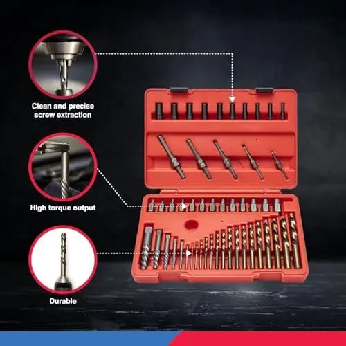 NEIKO 55-Piece Master Screw Extractor Set | 5/64" to 1/2" Multi Spline, Spiral, Nut Extractors | Stripped Screws, Studs, Fittings Extraction thumbnail 4