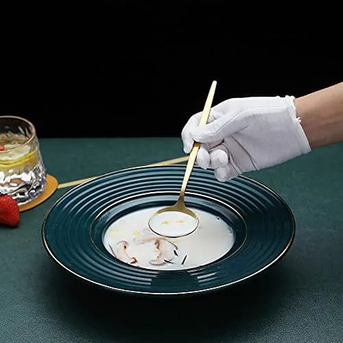 HOMQUEN Matt Gold 6 Piece Dinner Spoons - 8.1'' Stainless Steel Silverware for Home & Restaurant thumbnail 5