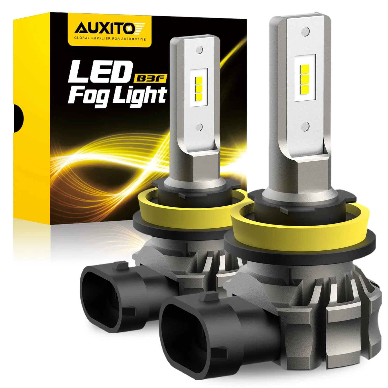 AUXITO H11/H8/H16 LED Fog Light Bulbs 6000 Lumens 6500K Cool White | 300% Brighter Than Halogen — Cool White