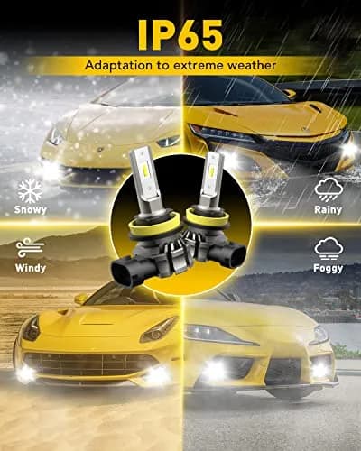AUXITO H11/H8/H16 LED Fog Light Bulbs 6000 Lumens 6500K Cool White | 300% Brighter Than Halogen thumbnail 6