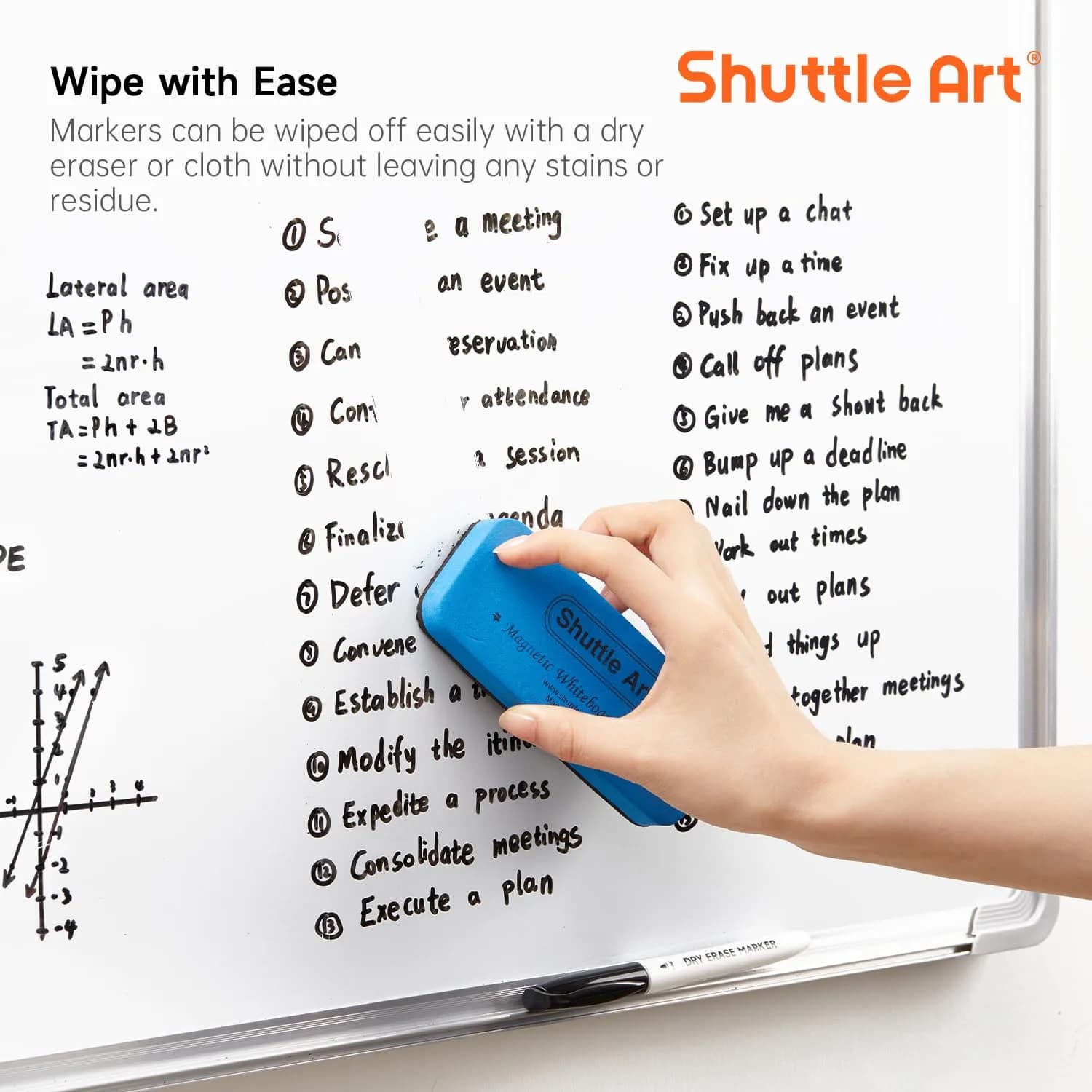 Shuttle Art Black Dry Erase Markers, 16 Pack Fine Tip | Smooth Ink Flow for Students & Office - view 6