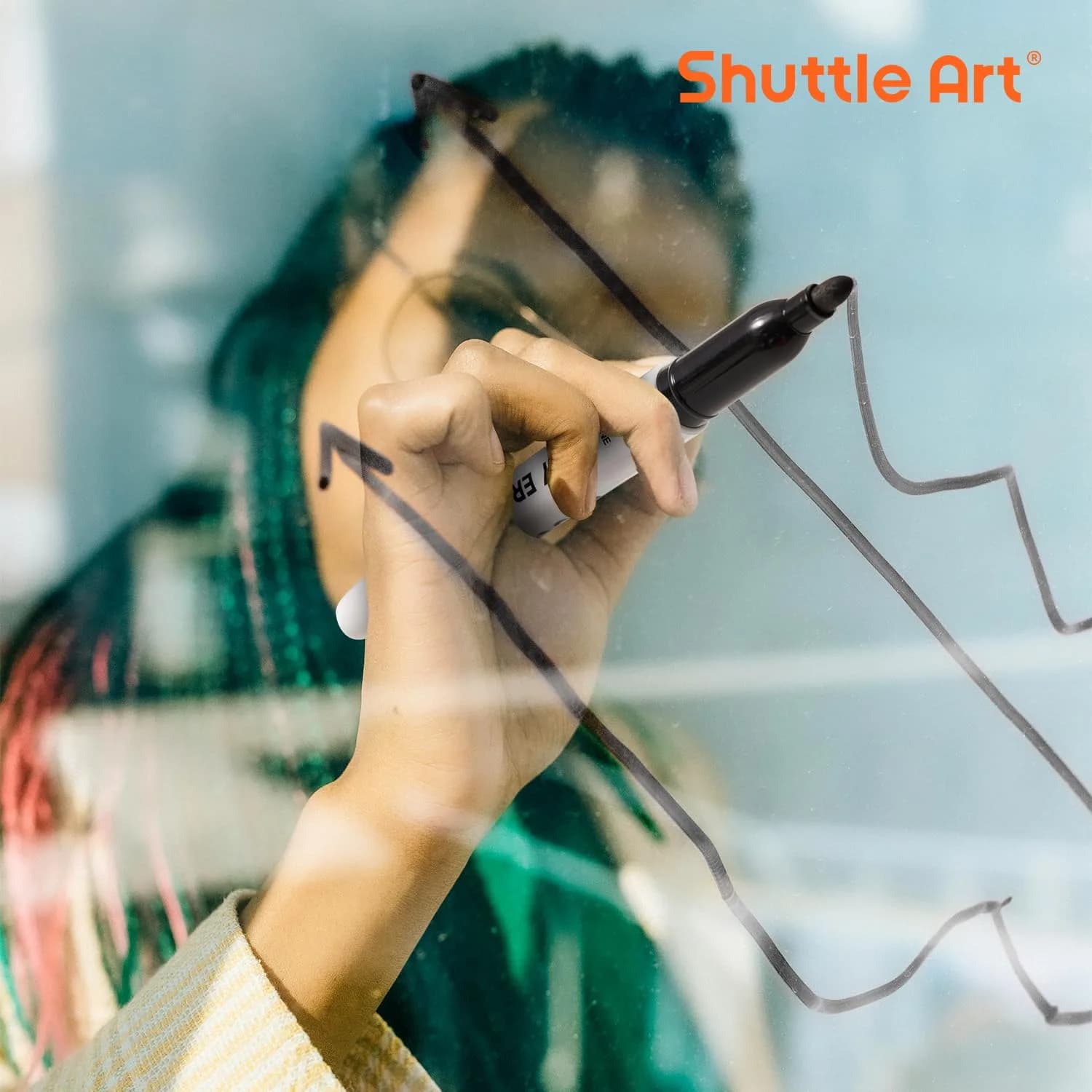 Shuttle Art Black Dry Erase Markers, 16 Pack Fine Tip | Smooth Ink Flow for Students & Office - view 7