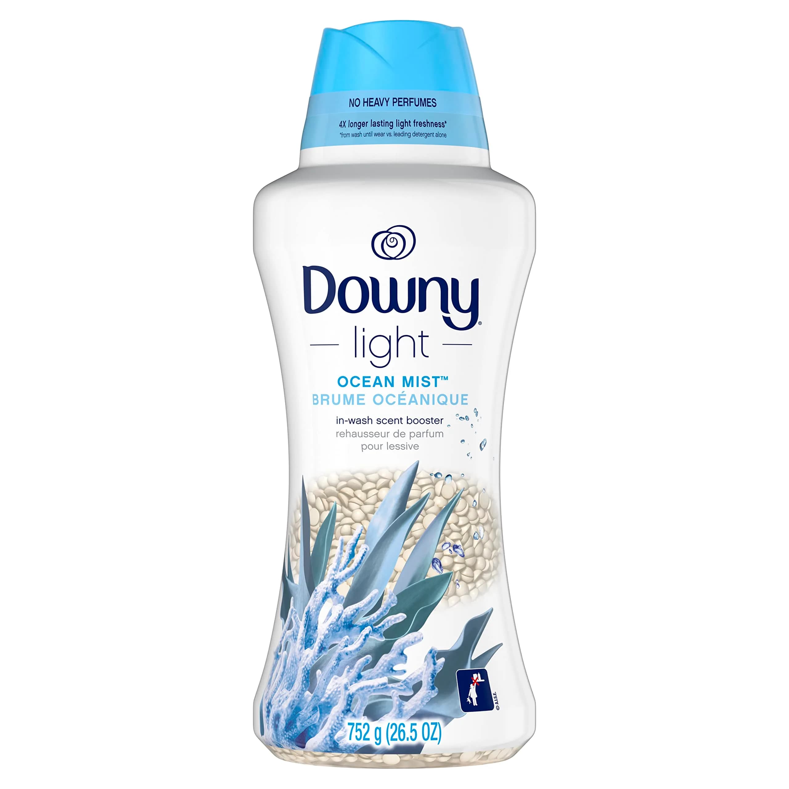 Downy Light Laundry Scent Booster Beads Ocean Mist, 26.5 oz (751 g) | Long-Lasting Freshness Without Heavy Perfumes - main product image