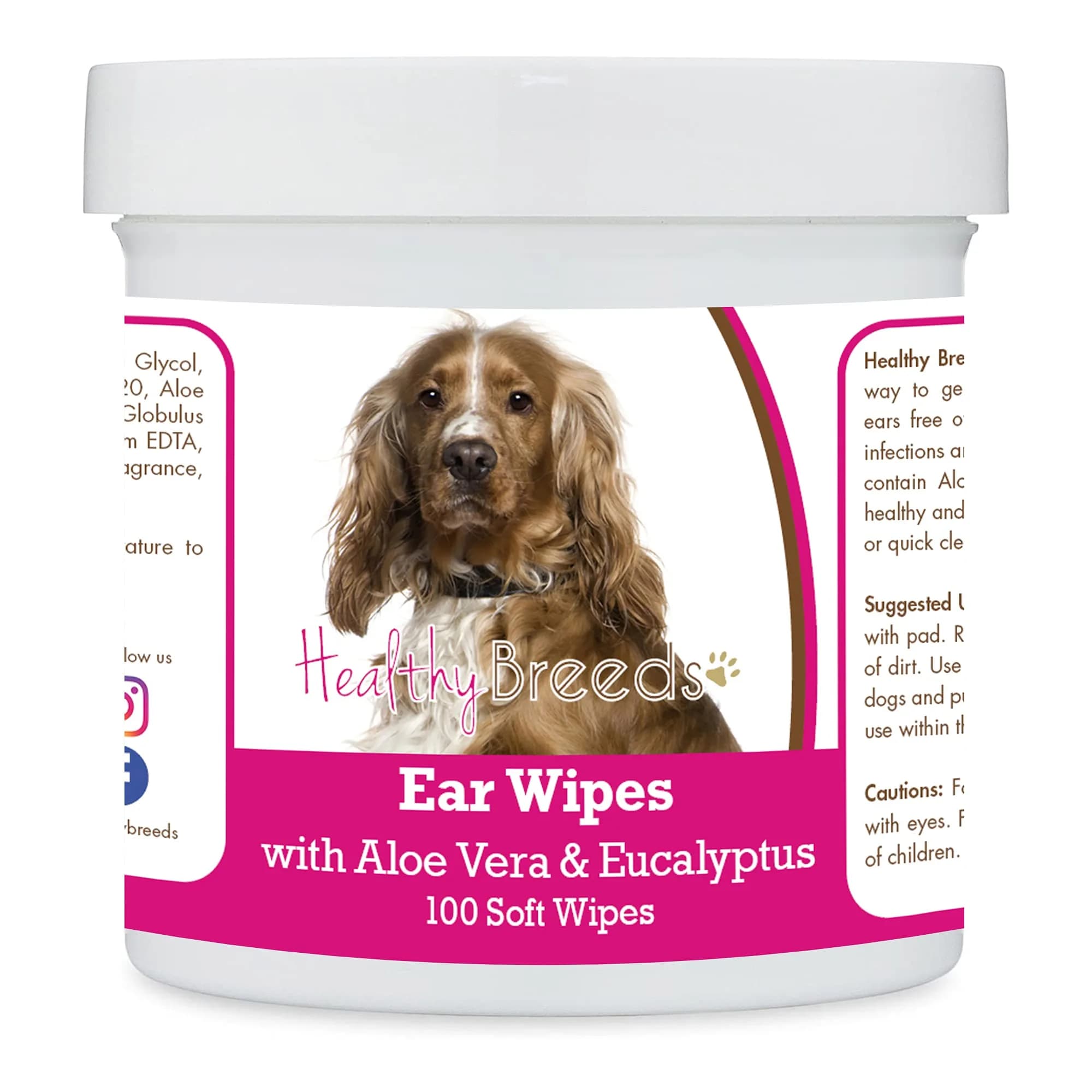 Healthy Breeds Yorkshire Terrier Ear Cleaning Wipes with Aloe & Eucalyptus 100 Count | Gentle Ear Care for Dogs — Alcohol-Free