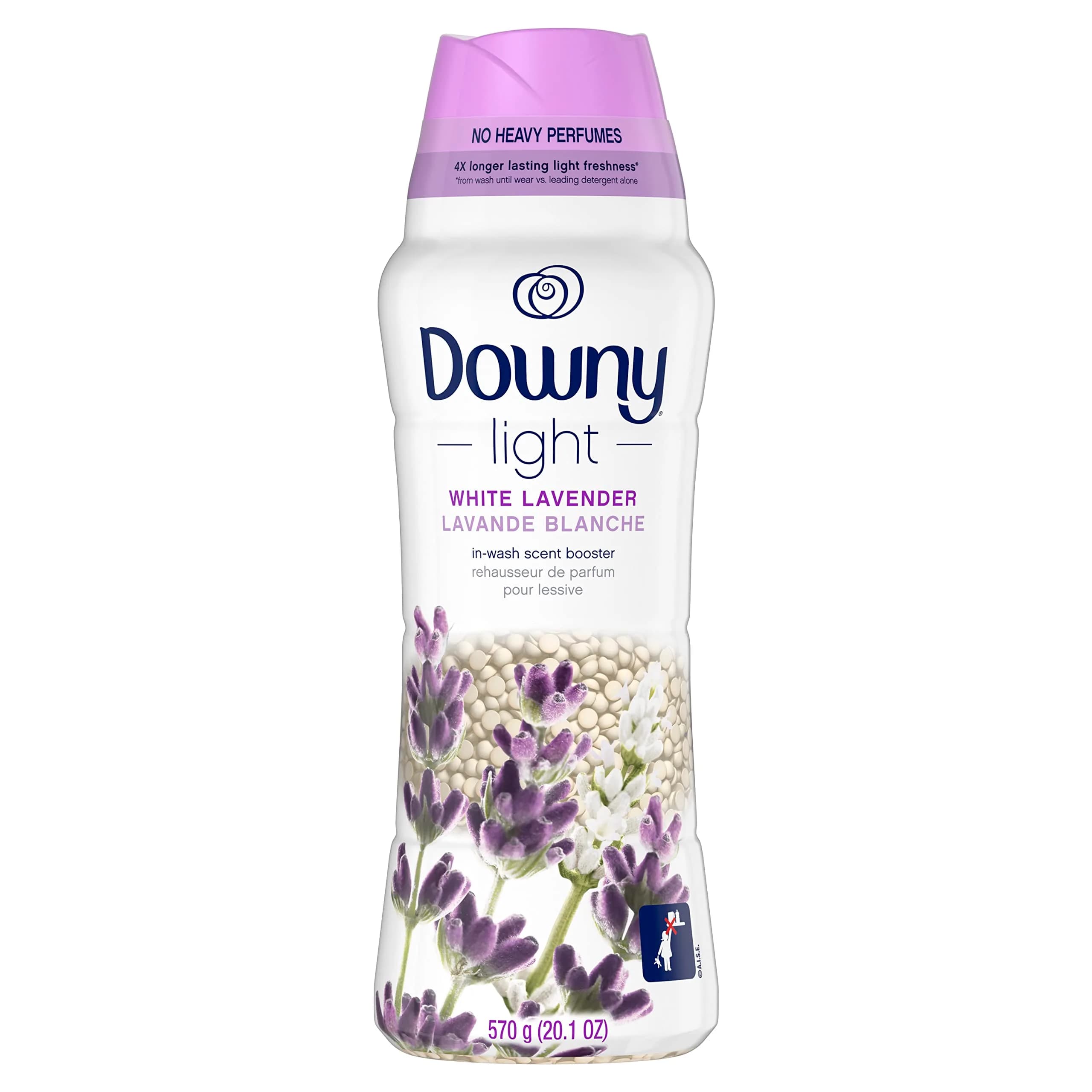 Downy Light Laundry Scent Booster Beads White Lavender 569g (20.1 oz) | Light Scent, Long-Lasting Freshness - main product image