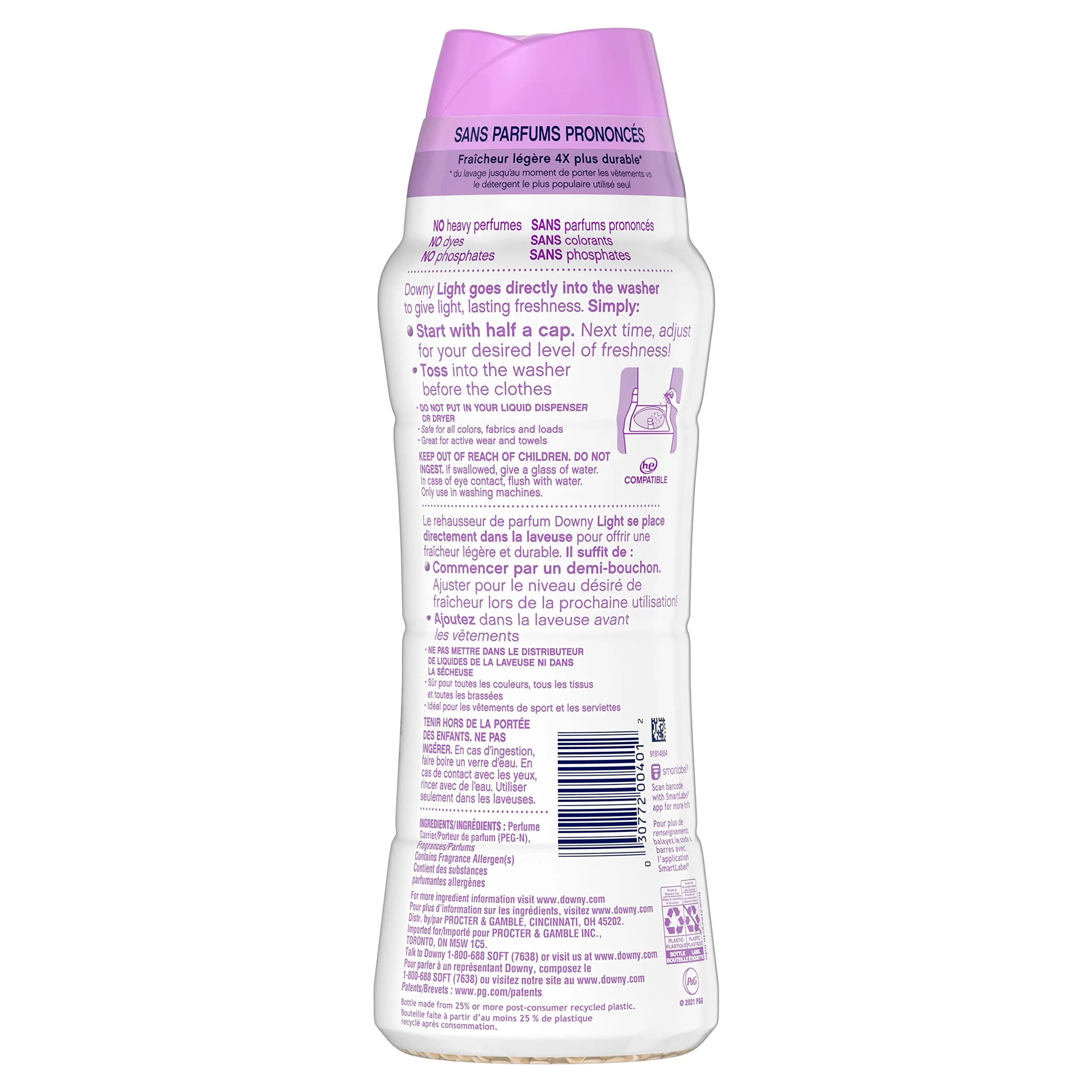 Downy Light Laundry Scent Booster Beads White Lavender 569g (20.1 oz) | Light Scent, Long-Lasting Freshness - view 3
