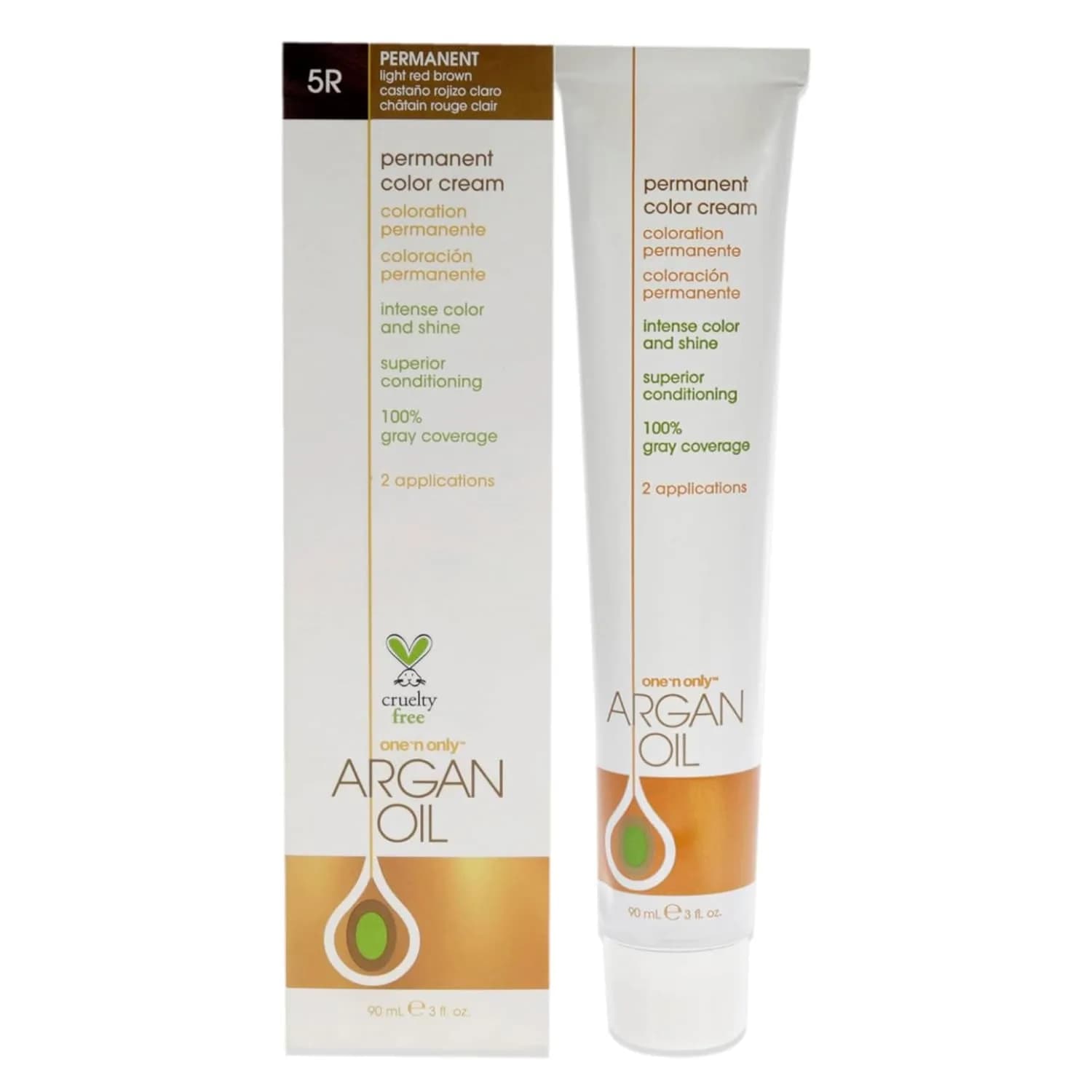 One 'N Only Permanent Hair Color & Dye 5R Light Red Brown 3 oz | Rich, Long-Lasting Color with Argan Oil