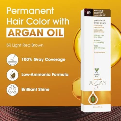 One 'N Only Permanent Hair Color & Dye 5R Light Red Brown 3 oz | Rich, Long-Lasting Color with Argan Oil thumbnail 2
