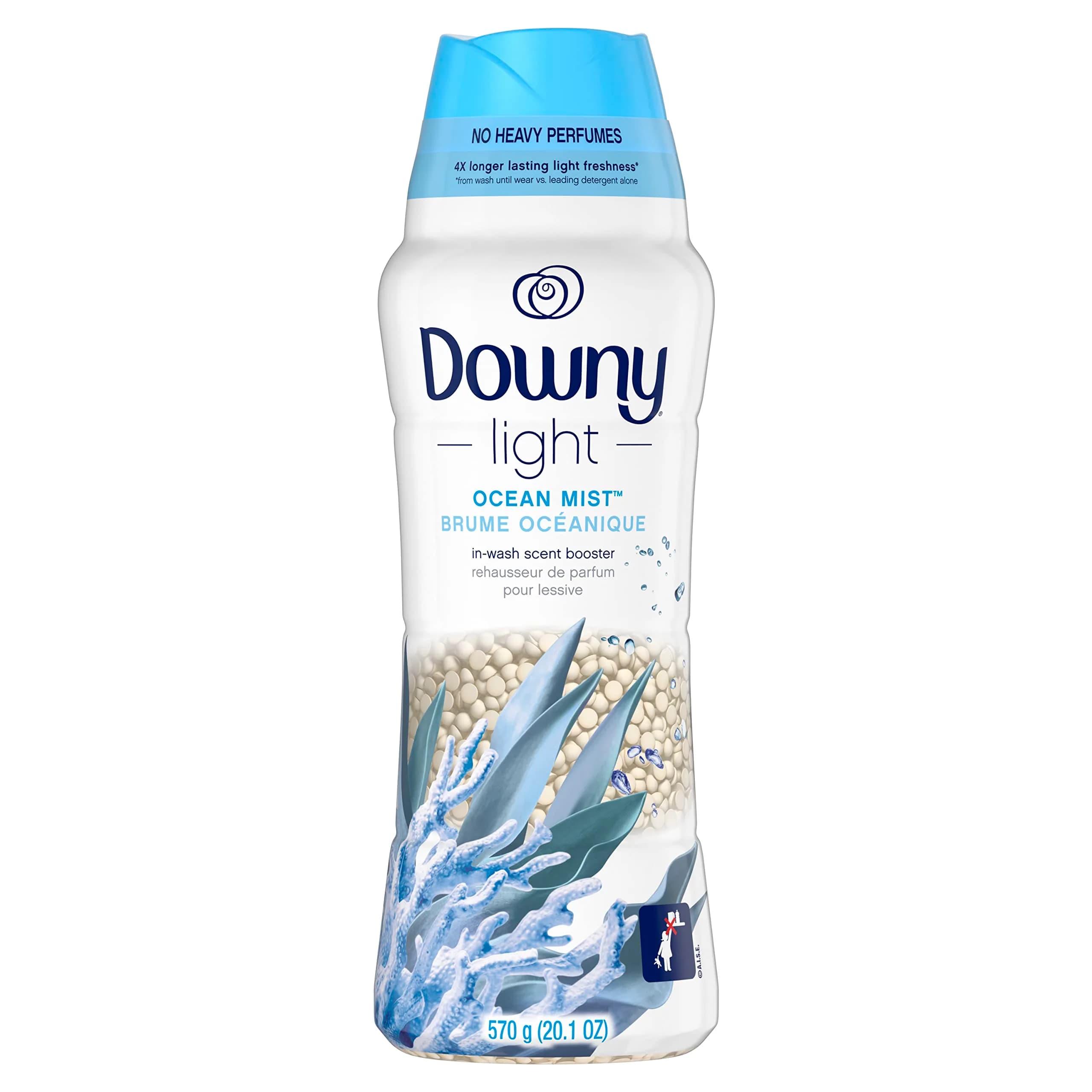 Downy Light Laundry Scent Booster Beads, Ocean Mist, 20.1 oz | Gentle, long-lasting freshness - main product image