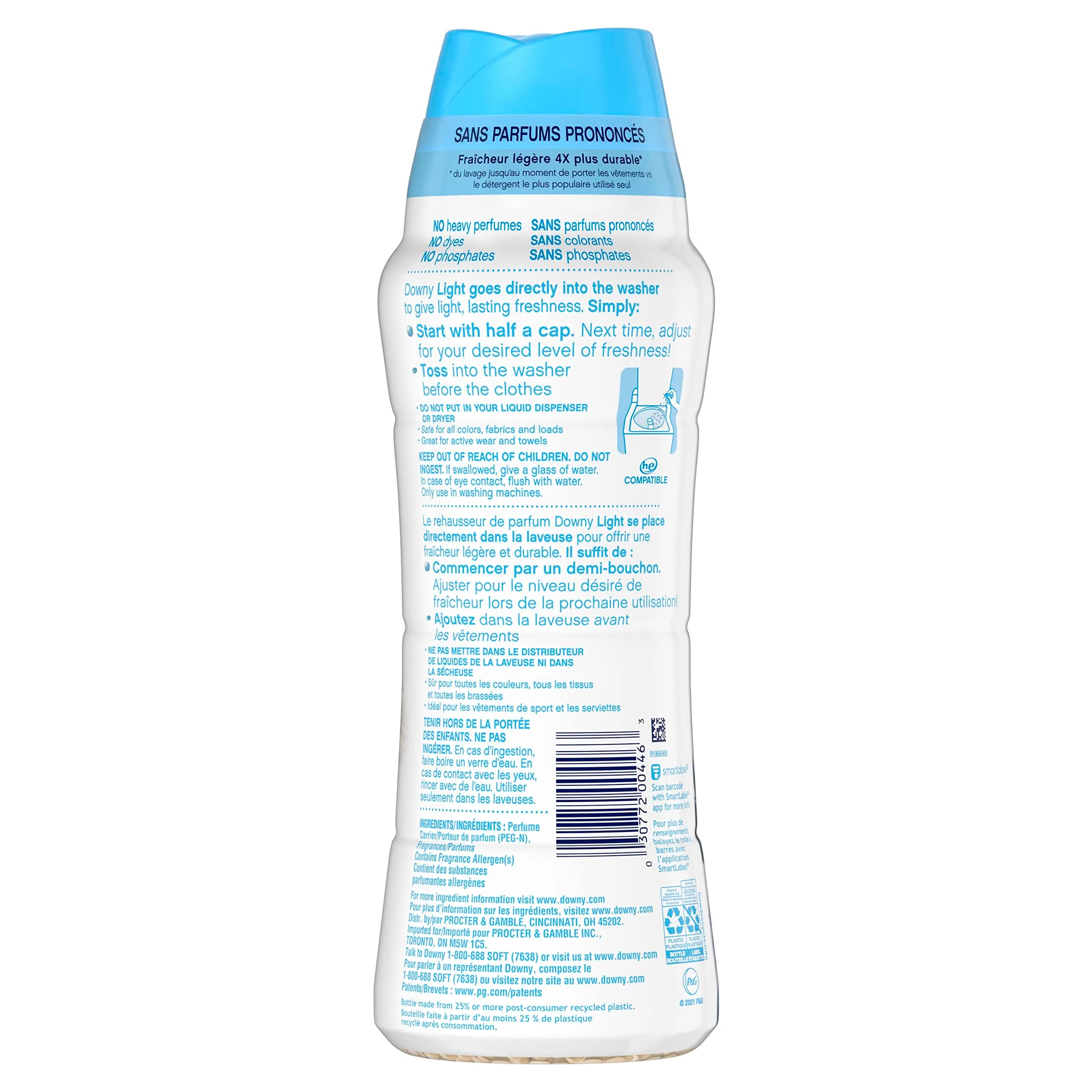 Downy Light Laundry Scent Booster Beads Ocean Mist 569g (20.1 oz) | Light Scent, Long-Lasting Freshness - view 3