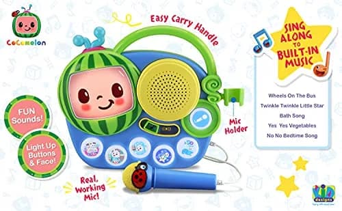 eKids Cocomelon Toy Singalong Boombox with Microphone and Built-in Music | Toddler Musical Toy for Fans of Cocomelon (10.63 x 2.24 x 8.7 inches) thumbnail 3