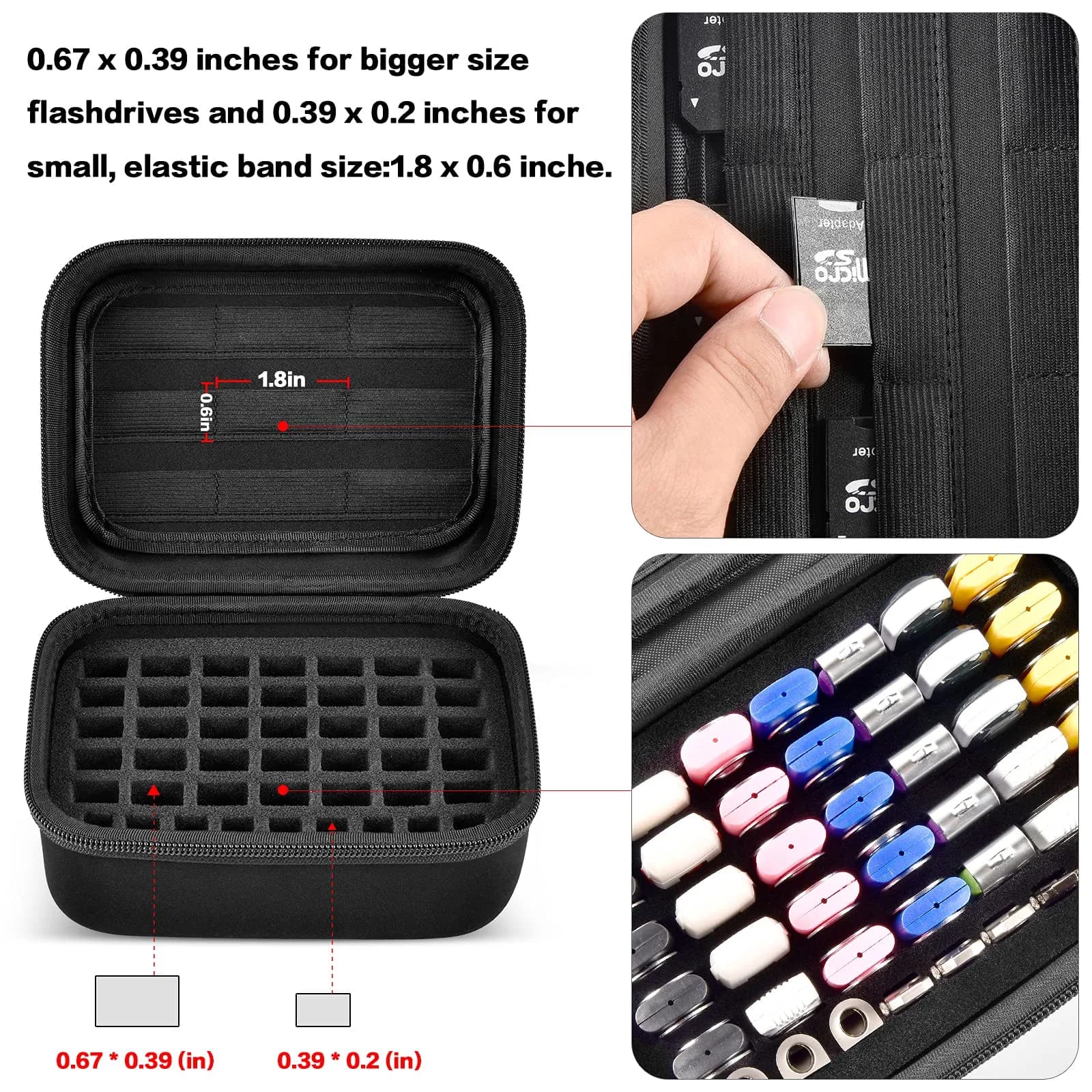 Comecase USB Flash Drive Case, Holds 44 USB Drives and 9 SD Cards | Organized Storage for Digital Devices - view 2