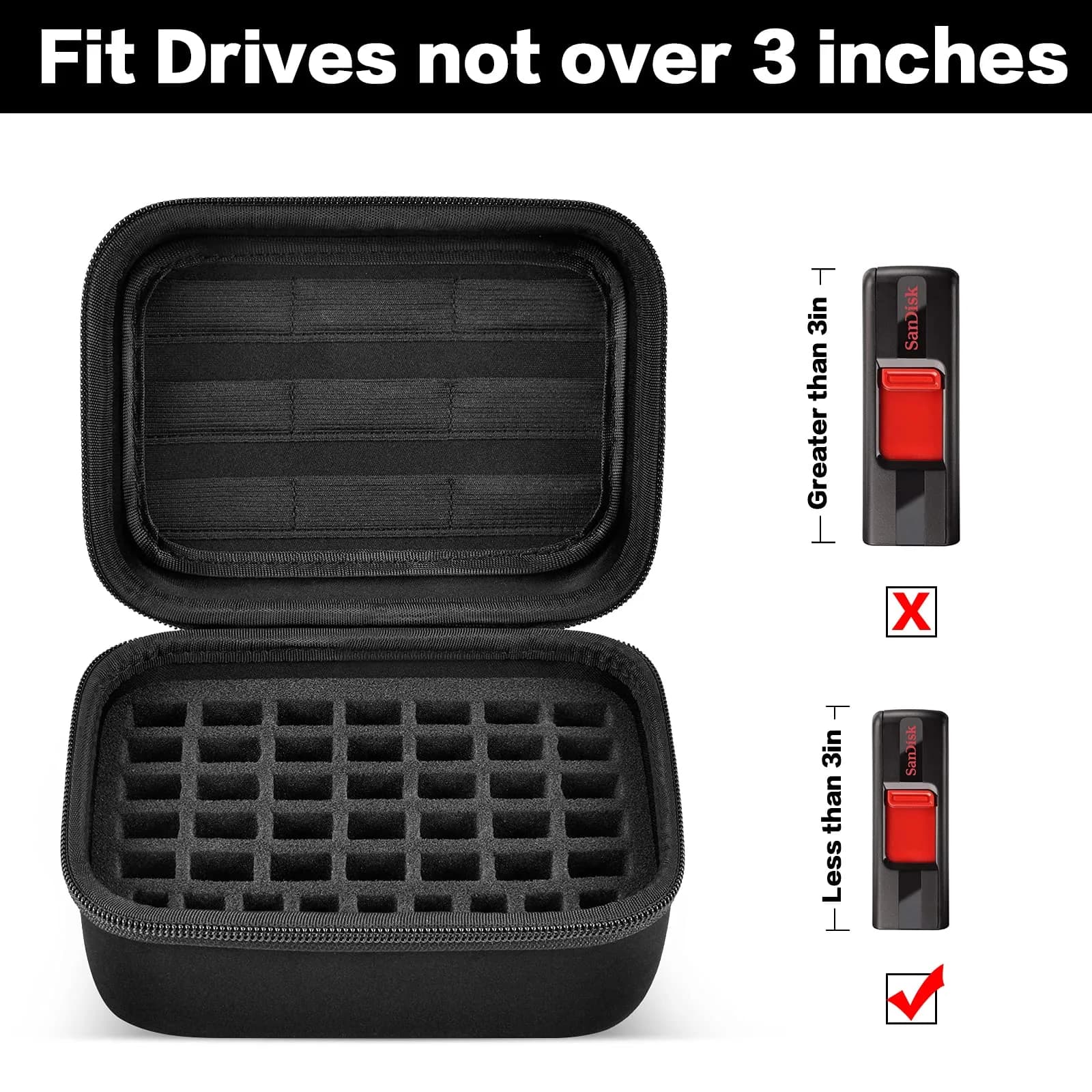 Comecase USB Flash Drive Case, Holds 44 USB Drives and 9 SD Cards | Organized Storage for Digital Devices - view 3