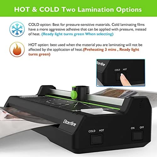 Eficentline Green A3 Laminator Machine with 50 Pouches, Trimmer & Corner Rounder | 330mm Width thumbnail 3