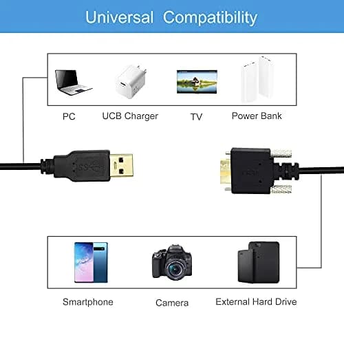 GINTOOYUN 3M USB 3.0 A Male to Micro B Male Cable with Locking Screws for Hard Drive, Smartphone, Tablet and PC thumbnail 2
