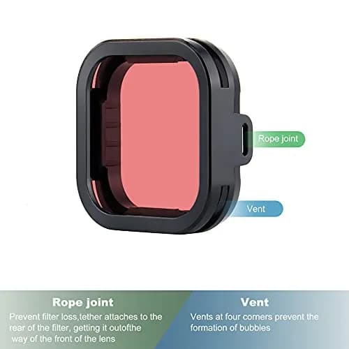 YALLSAME 2-Pack Snorkel Lens Filter Set for GoPro Hero 12 11 10 9 Black | Underwater Color Correction Filters thumbnail 6