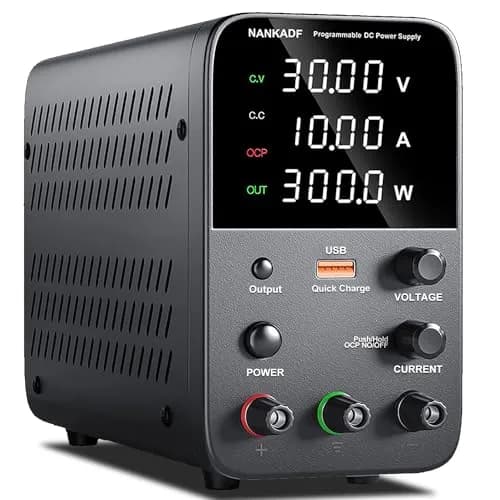 NANKADF 30V 10A Black DC Power Supply | Precise Encoder Knob & USB Quick-Charge thumbnail 1