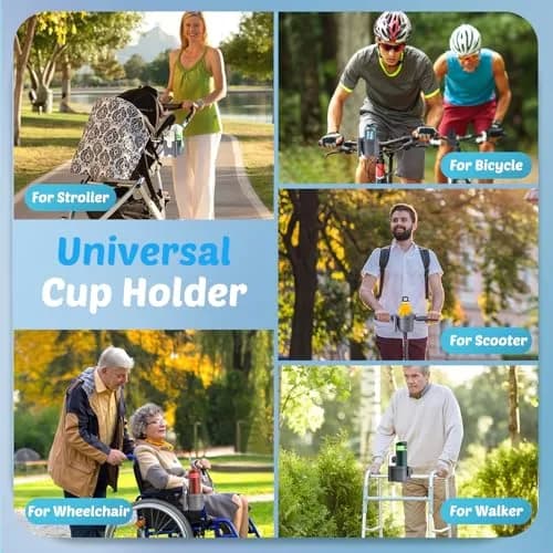 Guiseapue Universal Stroller Cup Holder with Phone Mount | Fits 0.55-1.7 Inch Rods thumbnail 6