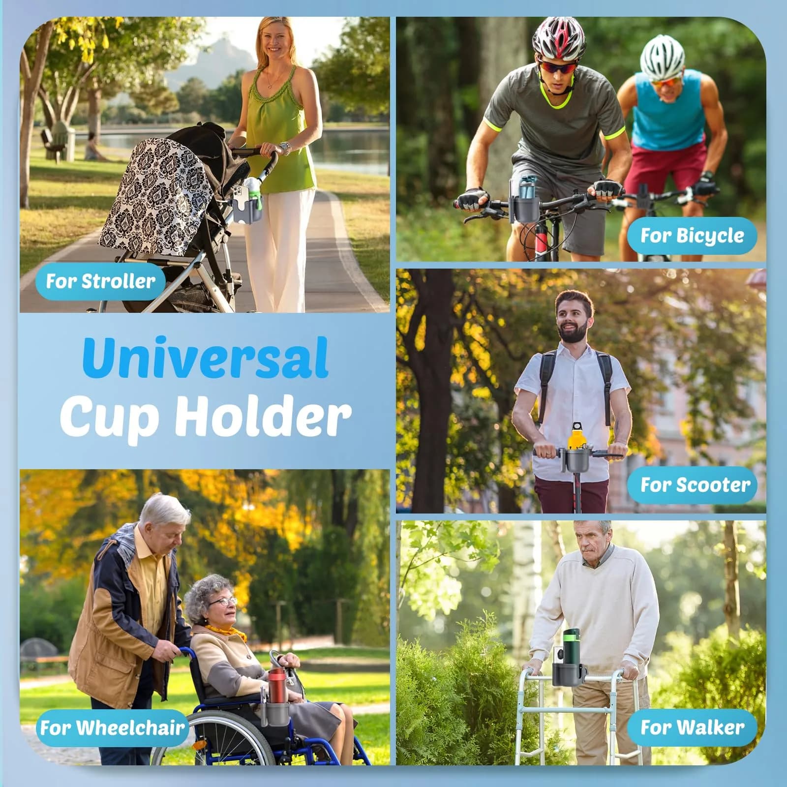 Guiseapue Universal Stroller Cup Holder with Phone Mount | Fits 0.55-1.7 Inch Rods - view 6