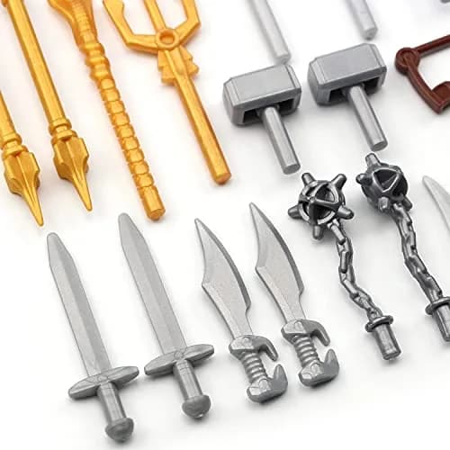 Feleph Medieval Weapons Pack for Knight Figures 69 Pieces | Educational Toy Block Kit Compatible with Major Brands thumbnail 6