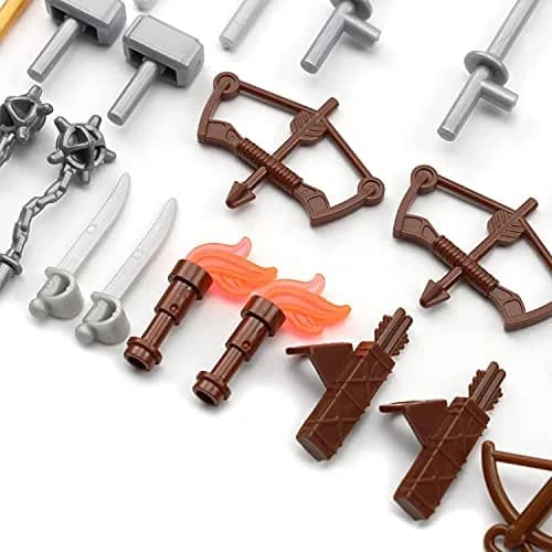 Feleph Medieval Weapons Pack for Knight Figures 69 Pieces | Educational Toy Block Kit Compatible with Major Brands thumbnail 7