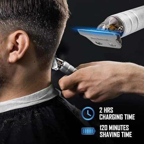 XTREME Rechargeable Zero-Gapped T-Blade Trimmer with 3 Guide Combs | 90 Min Cordless Use thumbnail 8