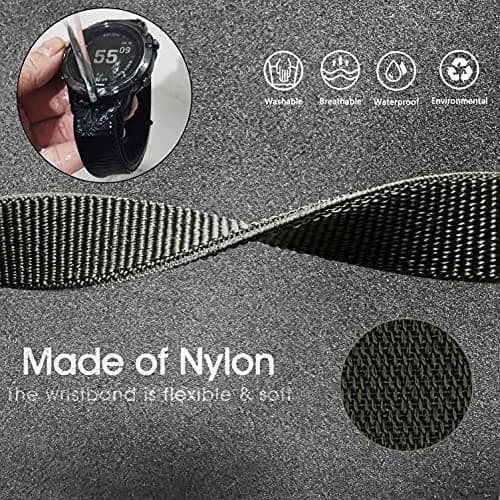 Abanen 22mm Woven Nylon Watch Band for Garmin Fenix 8/epix Pro/Fenix 7/6/5 47mm, Instinct 3 45mm | Quick Dry Sport Wristband Strap thumbnail 4