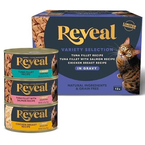 Reveal Fish & Chicken Variety in Gravy Wet Cat Food 12-Pack 2.47 oz Can | Natural, Grain-Free, Limited Ingredient - main product image