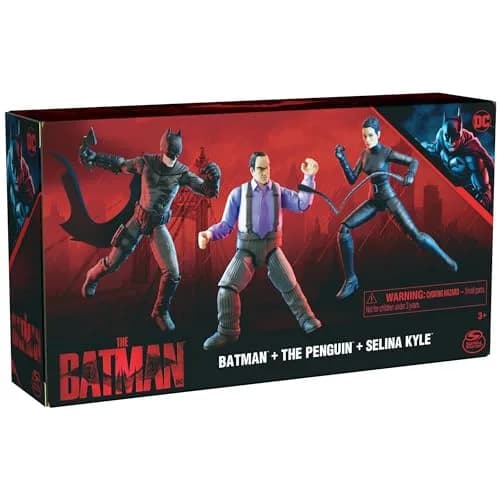 DC Comics Batman 3-Pack with Exclusive 4' Batman, Selina Kyle, The Penguin Action Figures, 3 Accessories | 4-inch Figures for Batman Fans thumbnail 9