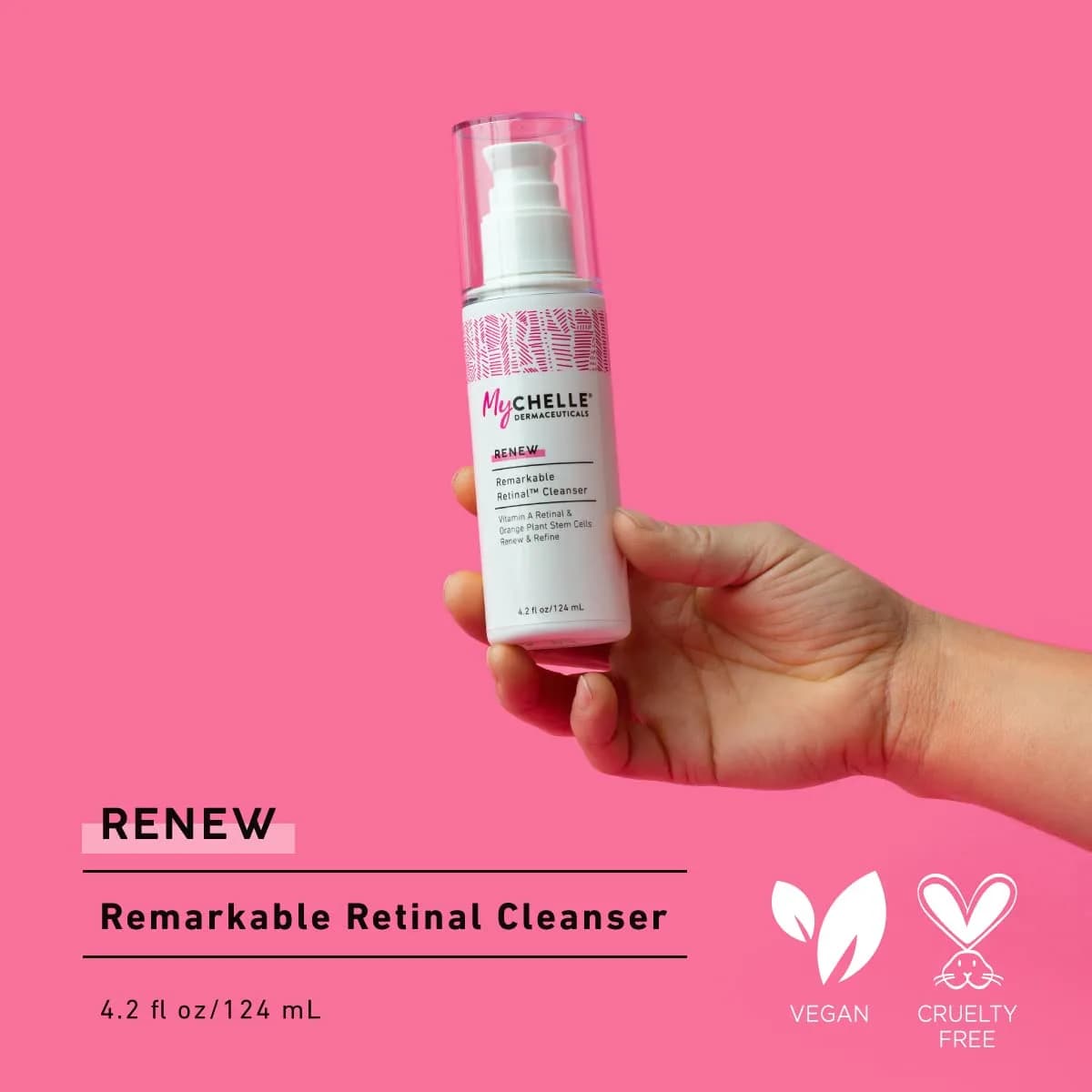 MyCHELLE Dermaceuticals Remarkable Retinal Facial Cleanser 124ml (4.2 Fl Oz) | Vitamin A Retinaldehyde & Orange Stem Cells - view 6