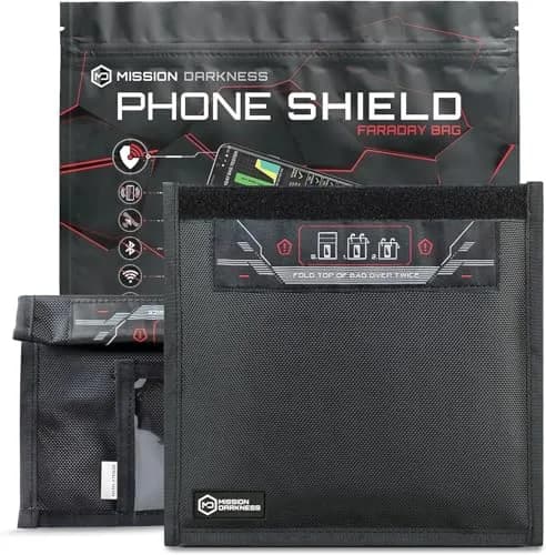 Mission Darkness Non-Window Faraday Bag for Phones 2-Pack | Signal Blocking, Military Grade, Digital Privacy (70-120 chars) thumbnail 1