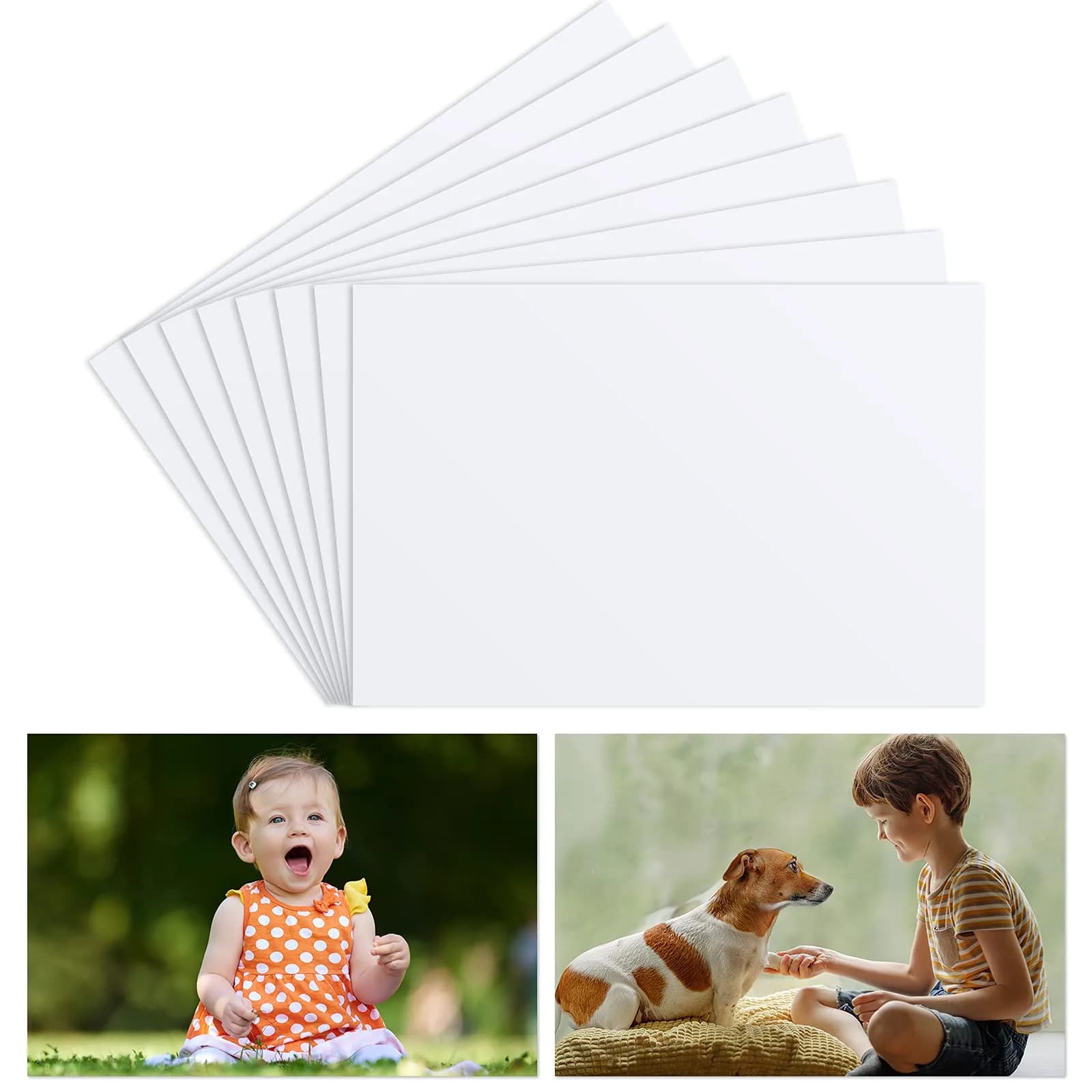Hotop 8 Pcs Aluminum Photo Signs Blanks for DIY, 4x6in | Sublimation Metal Photo Panels for Creative Decor — 4X 6in