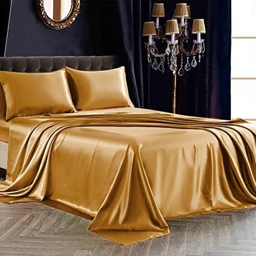 SiinvdaBZX 4Pcs Satin Sheet Set California King Size | Luxurious Silky Soft Bed Sheets thumbnail 1