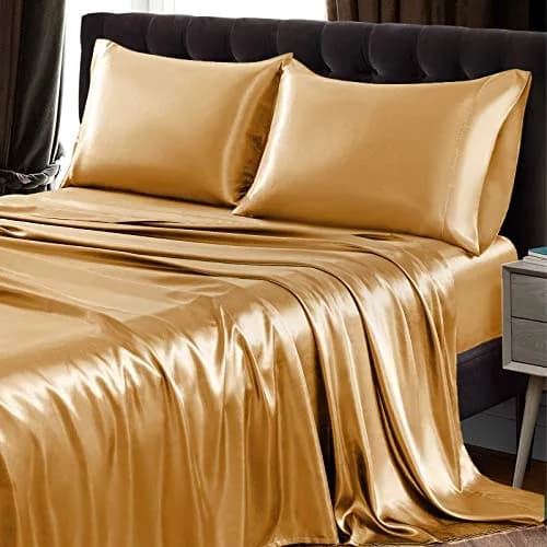 SiinvdaBZX 4Pcs Satin Sheet Set California King Size | Luxurious Silky Soft Bed Sheets thumbnail 2