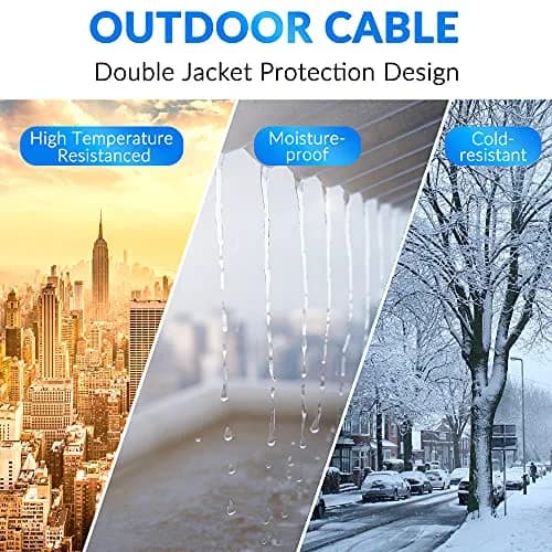 Conable Cat 6 Outdoor Ethernet Cable 250 Feet | UV Resistant, High-Speed 10Gbps, 550MHz Bandwidth thumbnail 2